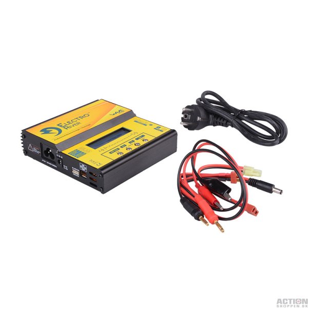 Electro River - Ni-MH / Ni-Cd / LiPo / LiFe Oplader med Auto-stop, Digital Multifunctional