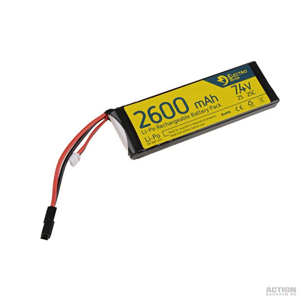 Li-Po 7,4V 2600mAh, 25C, Batteri