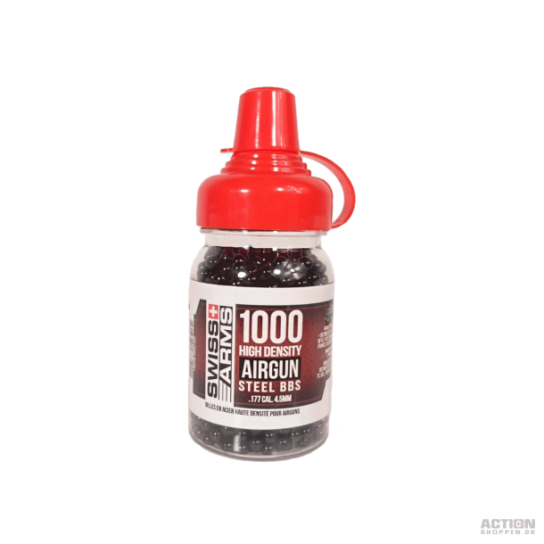 Swiss Arms - Roundhagl sort 1000 stk. 4,5mm(Cal.177)