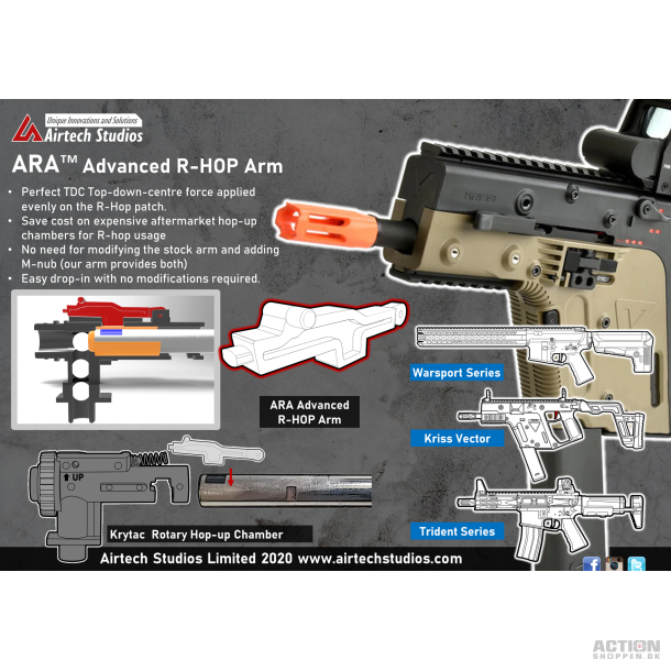 Airtech Studios - Krytac M4 Hop-up Kammer - Modified R-HOP Arm