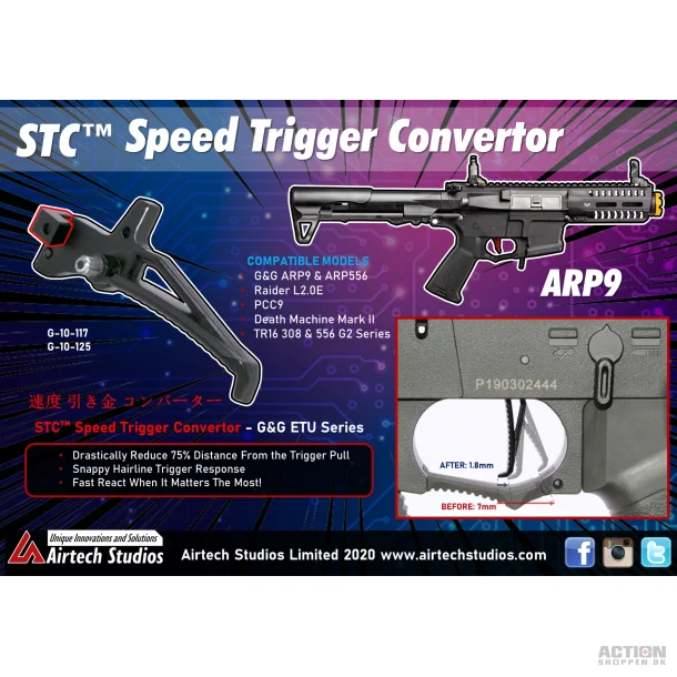 Airtech Studios - Speed Trigger Converter, STC - G&G ARP9 &amp; all CM16 / TR16 ETU Series