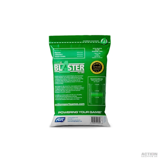 Bio Alpha Blaster PLA - 0,28 Gram 3600 stk. Hvid