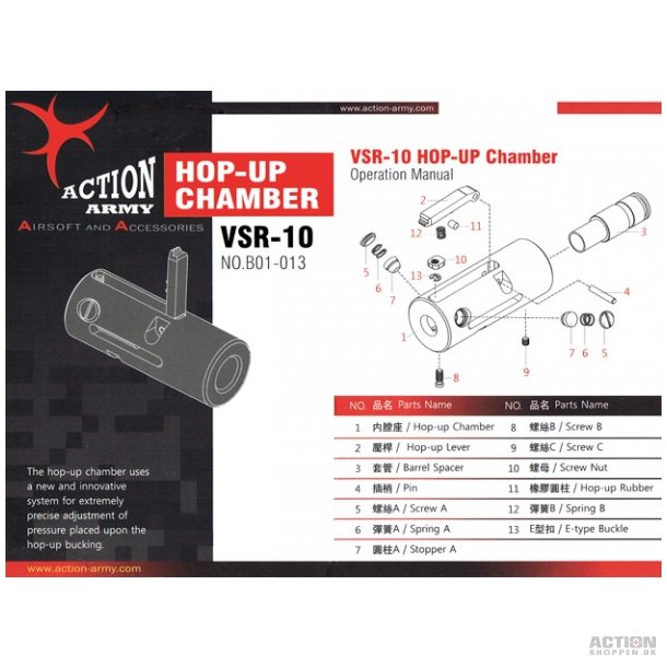 Action Army - VSR-10 Hop up kammer