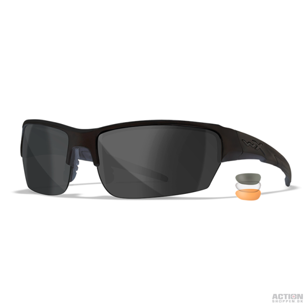 Wiley X - WX SAINT, Glas Gr/Klar/Lys Orange. / Stel Mat Sort