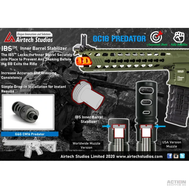 Airtech Studios -  G&G CM16 GC16 Predator IBS inderlb Lbsstabilisator