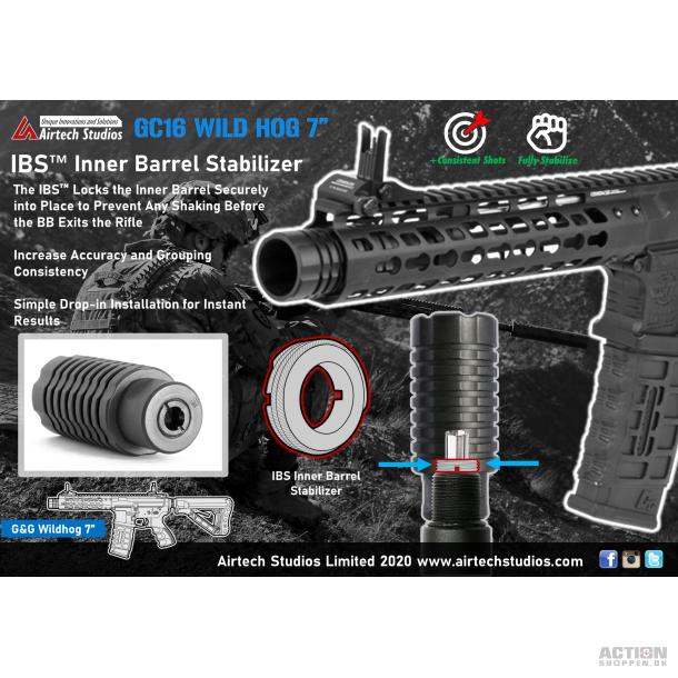 Airtech Studios -  G&G CM16 Wildhog 7" IBS inderlb Lbsstabilisator