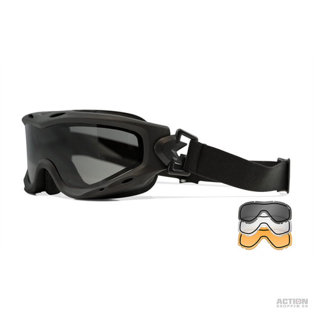Wiley X - SPEAR DUAL LENS, Glas Gr/Klar/Lys Orange. / Stel Mat Sort