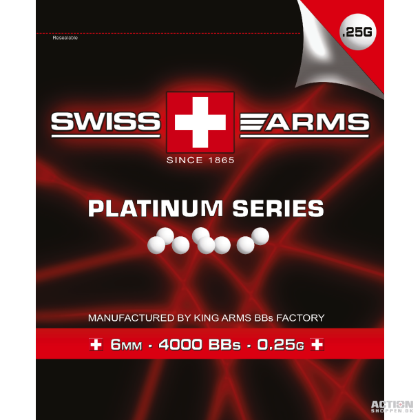 Swiss Arms - 0,25 gram. 4000 stk. Hvide