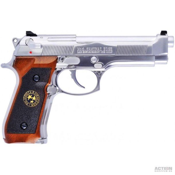 WE - M92 Samurai Edge Biohazard Chrome, Full Metal, GBB - Co2