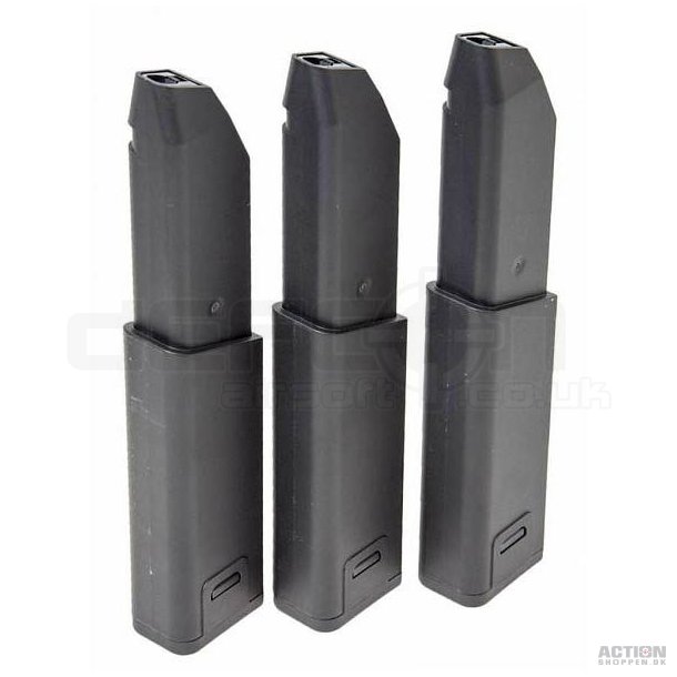 Kriss Vector, 95 skuds Mid-cap magasin (3 stk) Sort