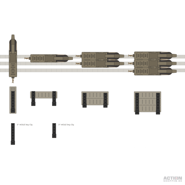 Novritsch Molle Strip Clips til tank lomme - 3 Inch